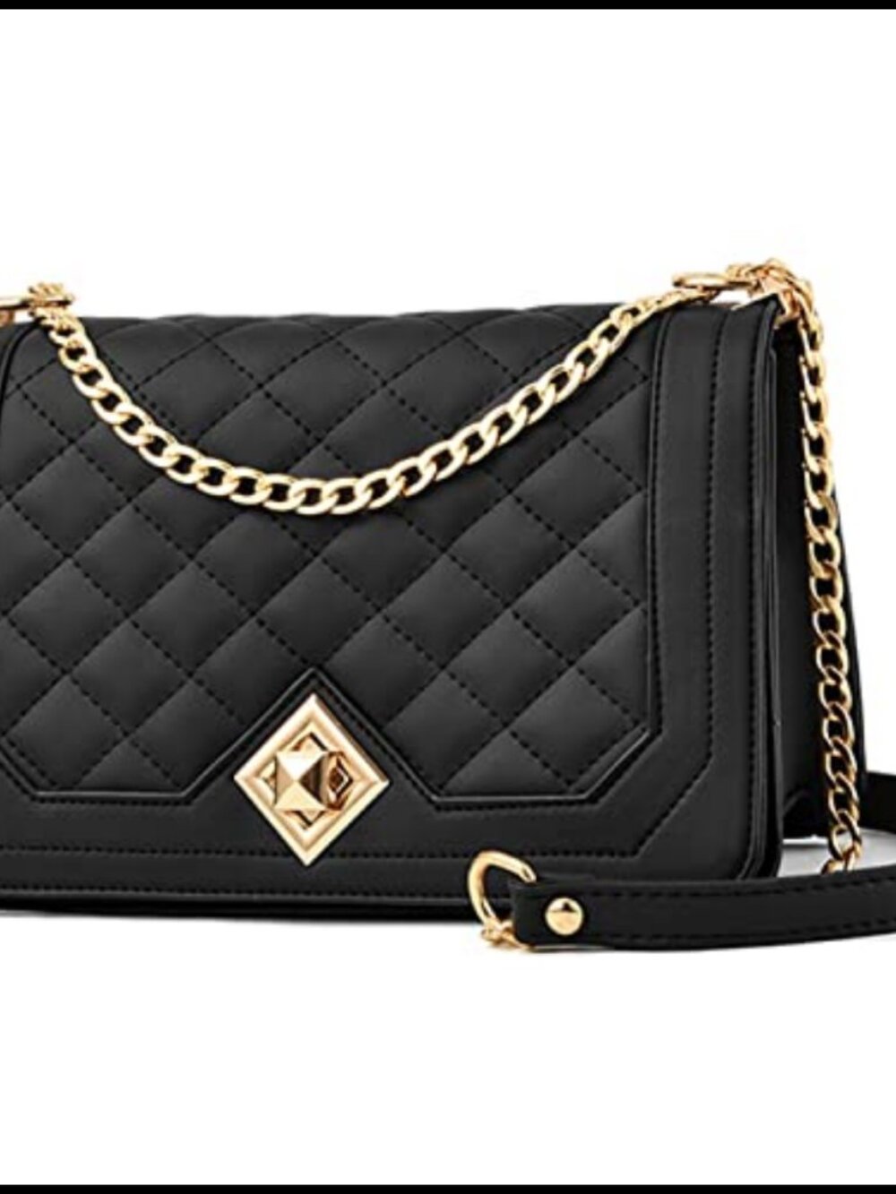 Small PU Leather Crossbody Bag Quilted Satchel Chain Strap